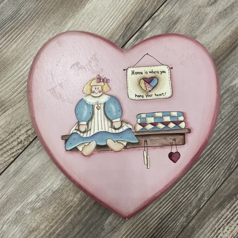 Vth Hand Painted Heart Wall Decor Cottagecore, Home Is Where You Hang Your Heart